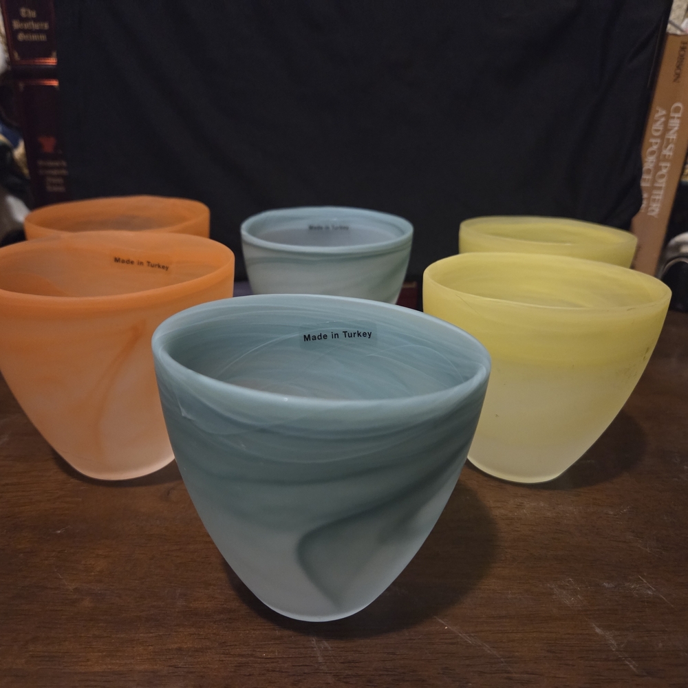 Sea Glasbruk Votive/Candy Bowl Set Of 6